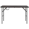 Sulankstomas sodo stalas, rudas, 120x60x74cm, HDPE ratano imit.