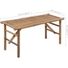 Sulankstomas sodo suoliukas su pagalvėle, 118cm, bambukas