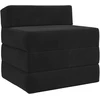 Sulankstomas Sofos Lova Juoda 200 x 70 x 15 cm Aksomas