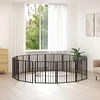 Šunų vartai 12 vnt. Juoda 60 x 60 cm Galvanizuotas plienas