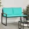 suoliukas su pagalve Juoda ir turkio 115 x 65 x 72 cm Ratanas