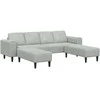 Svetainės sofa 3 pcs Šviesiai pilka 250 x 188 x 76 cm