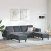 Svetainės sofa 3 pcs Tamsiai pilka 250 x 188 x 76 cm