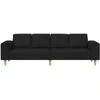Svetainės sofa Juoda 250 x 77 x 76 cm Poliesteris