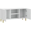 TV staliukas Televizoriaus spintelė 102 x 34,5 x 50 cm Itin blizgi balta
