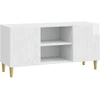TV staliukas Televizoriaus spintelė 102 x 34,5 x 50 cm Itin blizgi balta