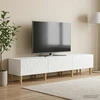 TV staliukas Televizoriaus spintelė 147 x 34,5 x 30 cm Itin blizgi balta