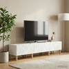 TV staliukas Televizoriaus spintelė 147 x 34,5 x 30 cm Balta