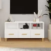 TV staliukas Televizoriaus spintelė, balta, 102x36x50cm, mediena, blizgi