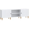 TV staliukas Televizoriaus spintelė Balta 150 x 31 x 50 cm Apdirbta mediena