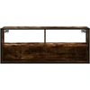 TV staliukas Televizoriaus spintelė, dūminė, 100x31x39,5cm, mediena/metalas