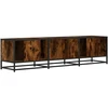 TV staliukas Televizoriaus spintelė, dūminė, 160x35x41cm, mediena ir metalas