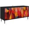 TV staliukas Televizoriaus spintelė HEESCH 102 x 33 x 51 cm Juodojo ąžuolo