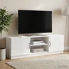 TV staliukas Televizoriaus spintelė Itin blizgi balta 150 x 31 x 47 cm