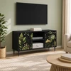 TV staliukas Televizoriaus spintelė RHENEN 102 x 33 x 51 cm Juodojo ąžuolo