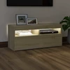 TV staliukas Televizoriaus spintelė su LED apšvietimu, ąžuolo, 90x35x40cm