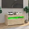 TV staliukas Televizoriaus spintelė su LED apšvietimu, ąžuolo, 75x35x40cm