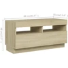 TV staliukas Televizoriaus spintelė su LED apšvietimu, ąžuolo, 180x35x40cm