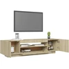TV staliukas Televizoriaus spintelė su LED apšvietimu, ąžuolo, 160x35x40cm