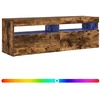 TV staliukas Televizoriaus spintelė su LED, dūminio ąžuolo, 120x35x40cm