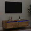 TV staliukas Televizoriaus spintelė su LED, medienos, 100X35,5x25 cm