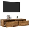 TV staliukas Televizoriaus spintelė su LED, medienos, 100X35,5x25 cm