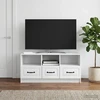 TV staliukas Televizoriaus spintelė su stalčių Balta 102 x 34,5 x 47 cm