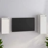 TV staliukas Televizoriaus spintelės, 2vnt., baltos, pušies medienos masyvas