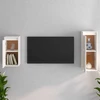 TV staliukas Televizoriaus spintelės, 2vnt., baltos, pušies medienos masyvas