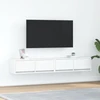 TV staliukas Televizoriaus spintelės, 2vnt., baltos, 80x31x25,5 cm, mediena