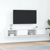 TV staliukas Televizoriaus spintelės, 2vnt., baltos, 80x31x25,5 cm, mediena