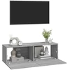 TV staliukas Televizoriaus spintelės, 2vnt., pilkos, 100x30x30cm, mediena