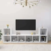 TV staliukas Televizoriaus spintelės, 4vnt., baltos, 72x35x36,5cm, mediena