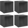 TV staliukas Televizoriaus spintelės, 4vnt., pilkos, 37x35x37cm, MDP