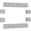 TV staliukas Televizoriaus spintelių komplektas, 10 dalių, pilkas, MDP