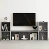 TV staliukas Televizoriaus spintelių komplektas, 3 dalių, betono pilkas, MDP