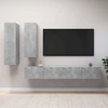 TV staliukas Televizoriaus spintelių komplektas, 4 dalių, betono, mediena