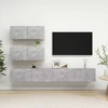 TV staliukas Televizoriaus spintelių komplektas, 4 dalių, betono, mediena
