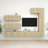 TV staliukas Televizoriaus spintelių komplektas, 7 dalių, ąžuolo, mediena