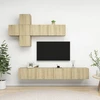 TV staliukas Televizoriaus spintelių komplektas, 7 dalių, ąžuolo, mediena