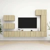 TV staliukas Televizoriaus spintelių komplektas, 8 dalių, ąžuolo, mediena