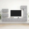 TV staliukas Televizoriaus spintelių komplektas, 8 dalių, betono, mediena