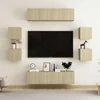 TV staliukas Televizoriaus spintelių komplektas, 8 dalių, ąžuolo, mediena