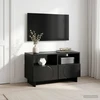 TV staliukas Televizoriaus stovas 60 x 34.5 x 40 cm Juoda Apdirbta mediena