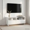 TV staliukas Televizoriaus stovas 90 x 34.5 x 40 cm Itin blizgi balta