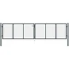 Tinkliniai sodo vartai, pilki, 400x150cm, galvanizuotas plienas