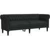 Trivietė chesterfield sofa, juodos spalvos, audinys