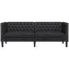 Trivietė chesterfield sofa, juodos spalvos, dirbtinė oda