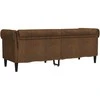 Trivietė chesterfield sofa, rudos spalvos, audinys