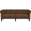 Trivietė chesterfield sofa, rudos spalvos, audinys
